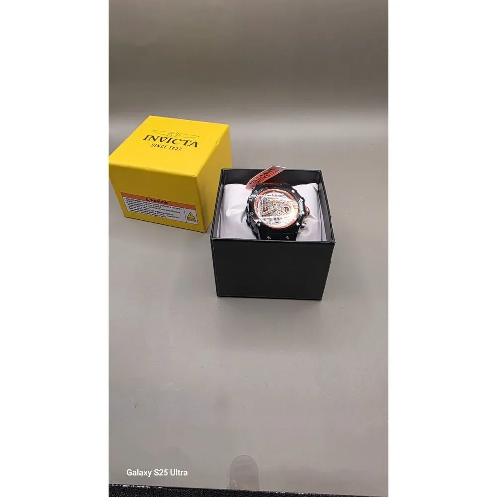Invicta Racing Valyron 69784 Skeleton Orange 41mm Watch NIB
